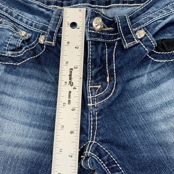 Miss Me Jeans Womens 26 Boot Distressed Embroidered Stud Fleur de Lis JP5468B - Picture 8 of 9